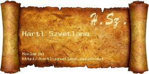 Hartl Szvetlana névjegykártya